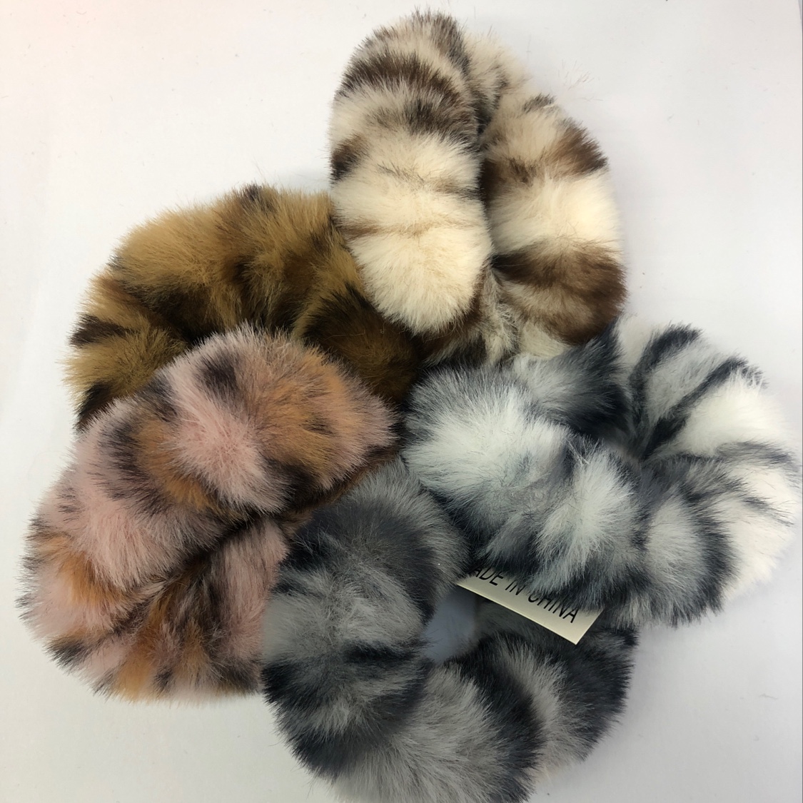 Furry leopard print hair band thumbnail