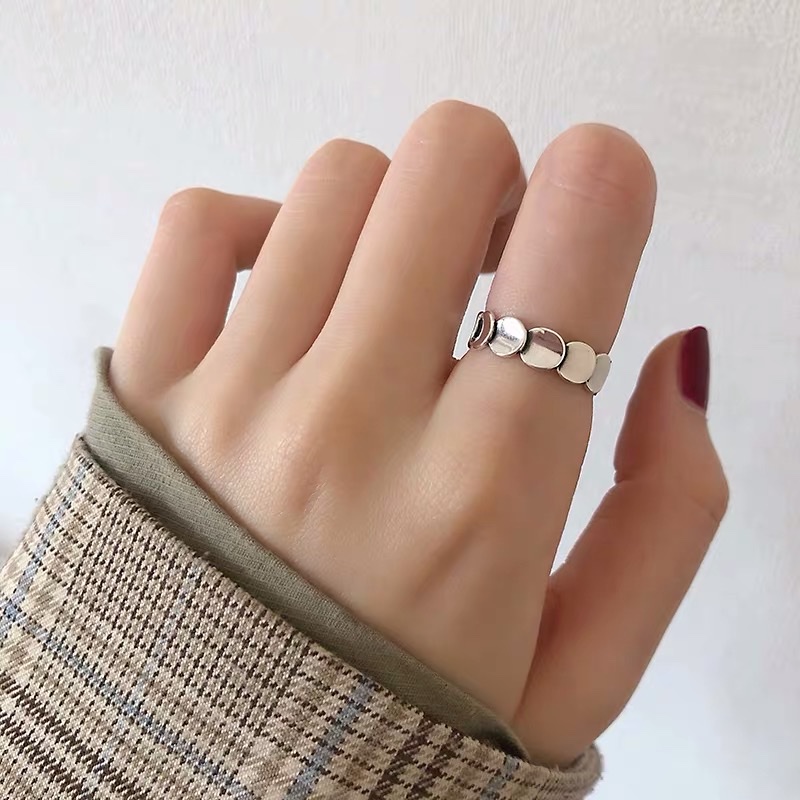 UKI SILVER and Season S925 pure Silver ringed index and Middle finger ring Specification image