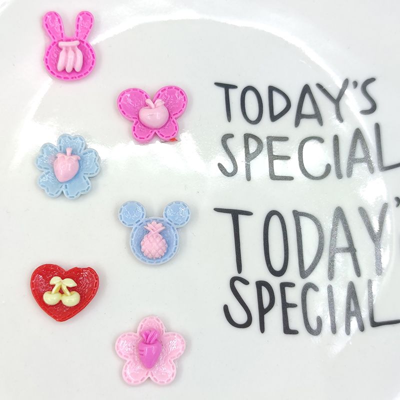 花朵可爱韩版发饰配件 ins水果小动物树脂冰箱手机壳儿童小饰品