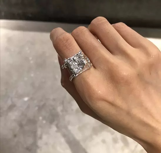 UKI SILVER and Ji S925 sterling silver Heavy Industry Convex Face personalized ring details Picture
