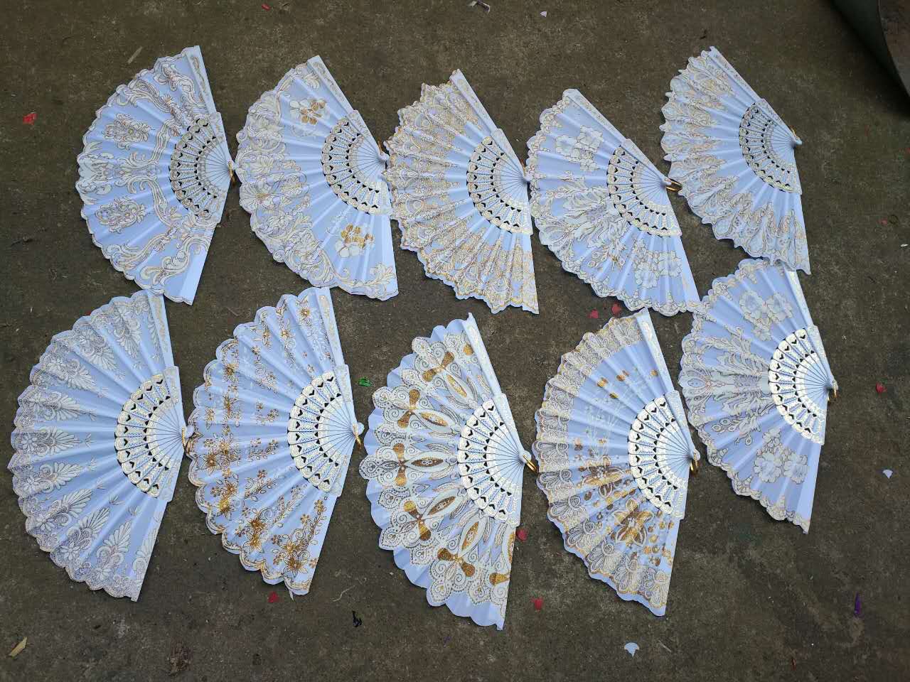 金粉中国风扇子塑料扇子定制批发图