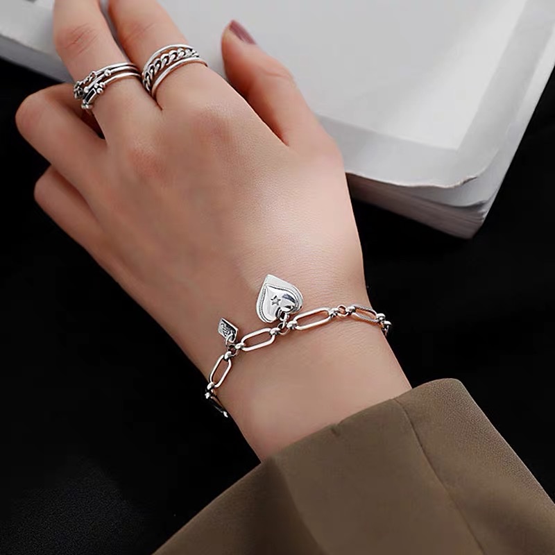 UKI SILVER and Ji S925 sterling silver heart bracelet Specification image