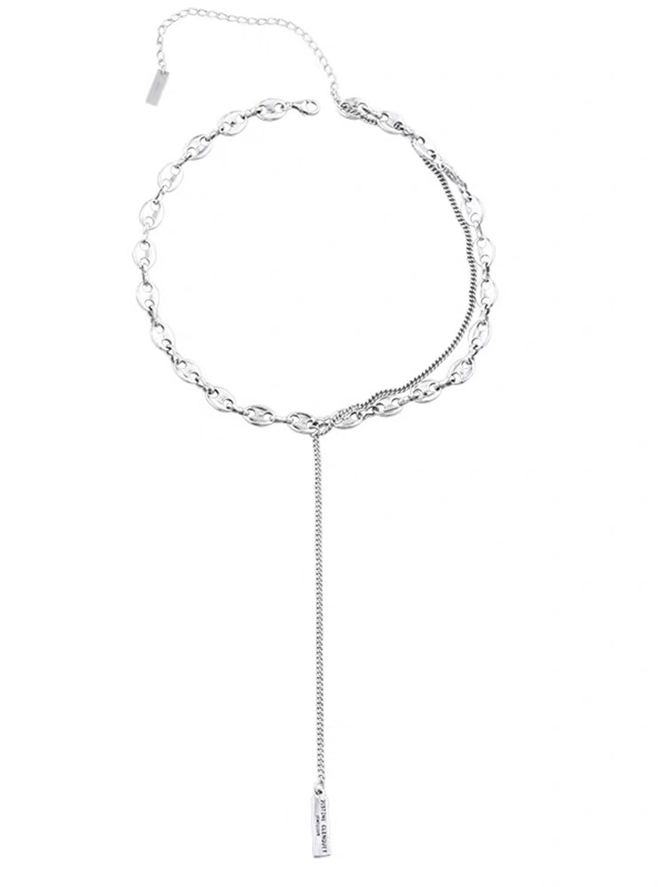 UKI SILVER and Season S925 sterling silver tassel pig nose necklace Specification image