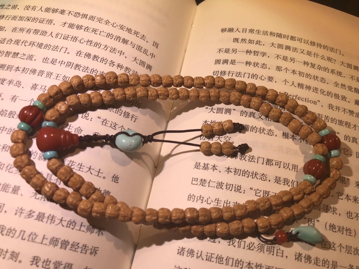 The Supreme Buddha's Hand Vajra Bodhi, commonly known as the Three-day Red. High density, high oiliness, 5.5mm in size, paired with natural turquoise, south red, and beeswax