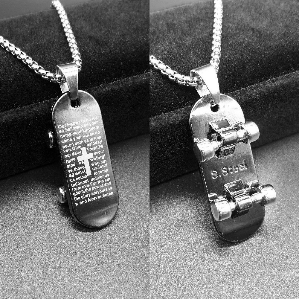 Stainless Steel Necklace Alloy Pendant Accessories Skateboard 2 Accessories Wholesale Manufacturers Direct Sales
