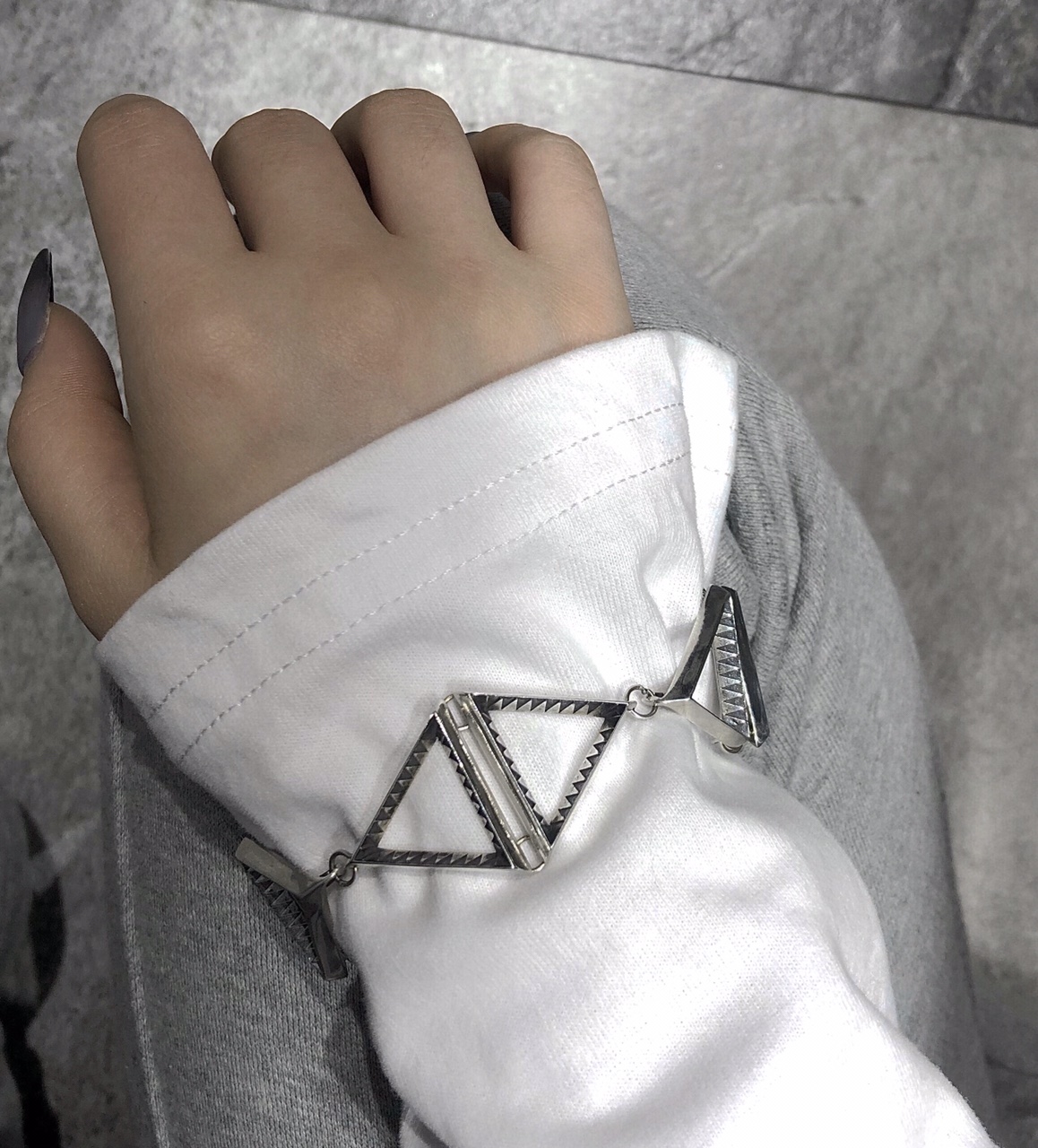 UKI SILVER and Ji S925 diamond-shaped checkered personalized pure Silver bracelet