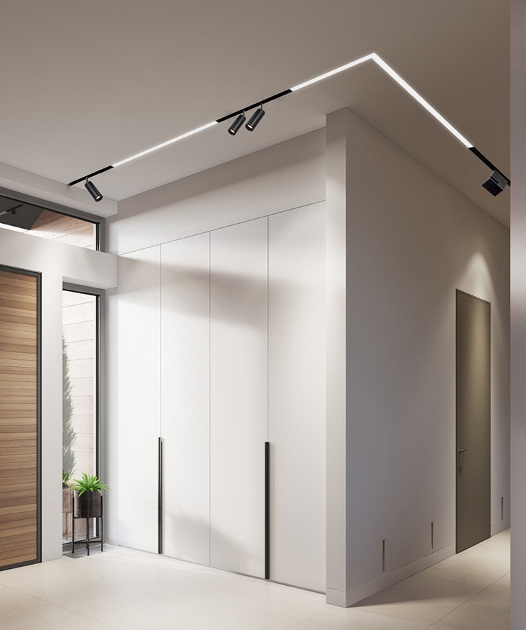 Magnetic track light, frameless embedded, no main light, lighting rail, folding spotlight, strip light, track strip for home use detail image 12