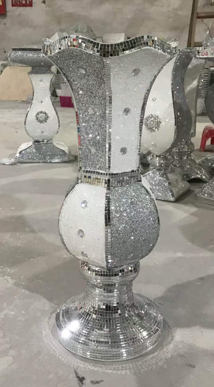 Golden Castle vase Silver sticker glass vase 60Cm 80Cm 1 meter vase Ceramic vase floor to floor large vase