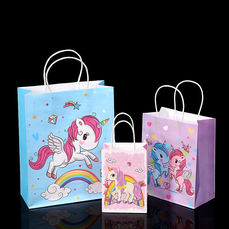 Kraft Paper Bag Reusable Bag Shopping Bag Unicorn Tote Bag Specification drawing