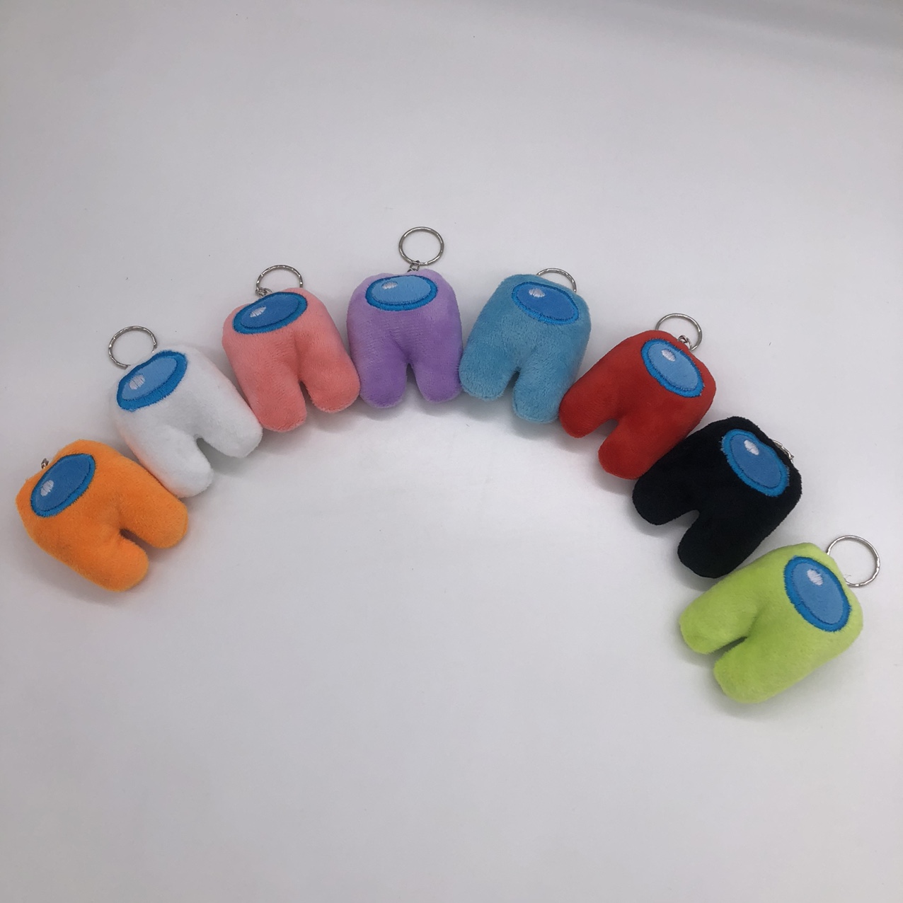 Colorful eye keychain plush pendant