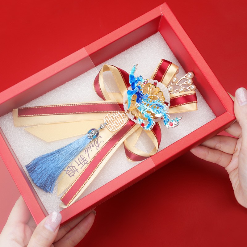 Creative Chinese-style wedding corsages for brides and grooms, high-end wedding festive pins and brooches, Chinese-style wedding supplies detail image 9