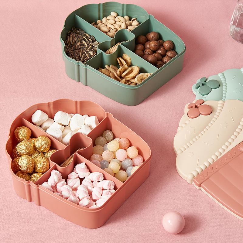 Home creative cartoon cute covered dried fruit and snack storage box, modern living room coffee table, candy box, fruit plate Specification drawing