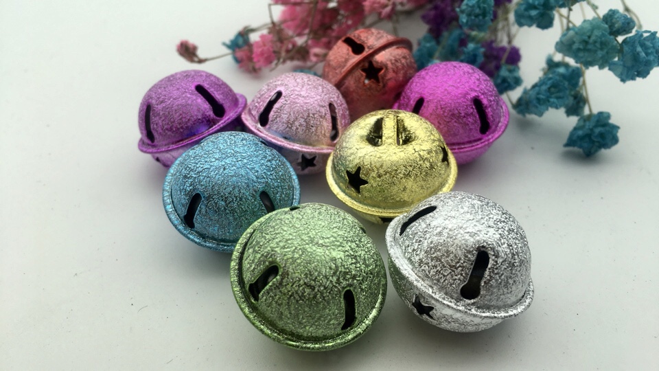 30 five-star vacuum frosted bells, Christmas bells, handicraft accessories, D1Y accessories