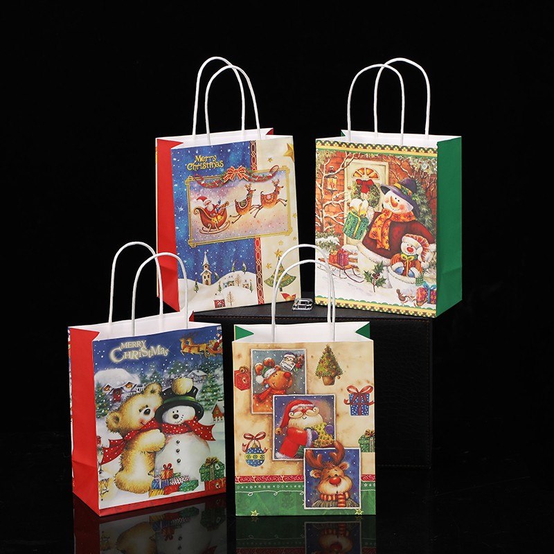 Kraft paper bags, eco-friendly bags, shopping bags, Christmas kraft paper bags detail image 1