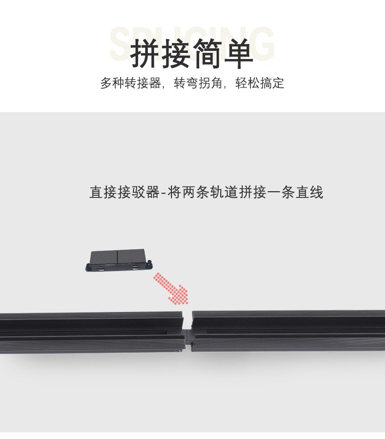 Magnetic track light, frameless embedded, no main light, lighting rail, folding spotlight, strip light, track strip for home use detail image 11