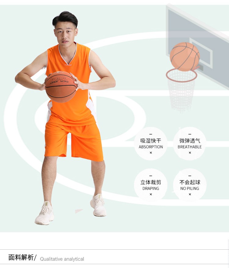 成人篮球服套装九色男比赛训练营运动队服装光板篮球衣可定制批发详情图4