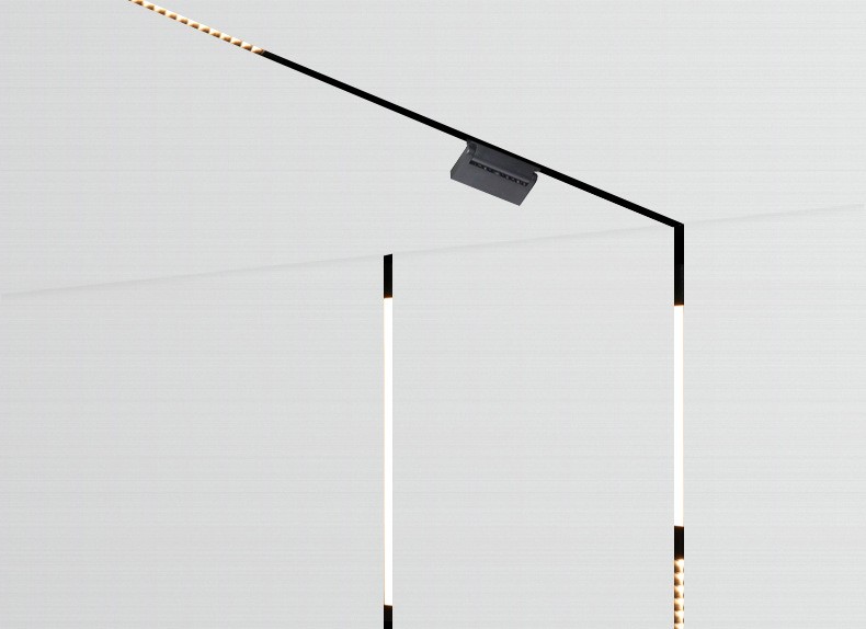 Magnetic track light embedded borderless living room home design magnetic track strip minimalist line light detail image 2
