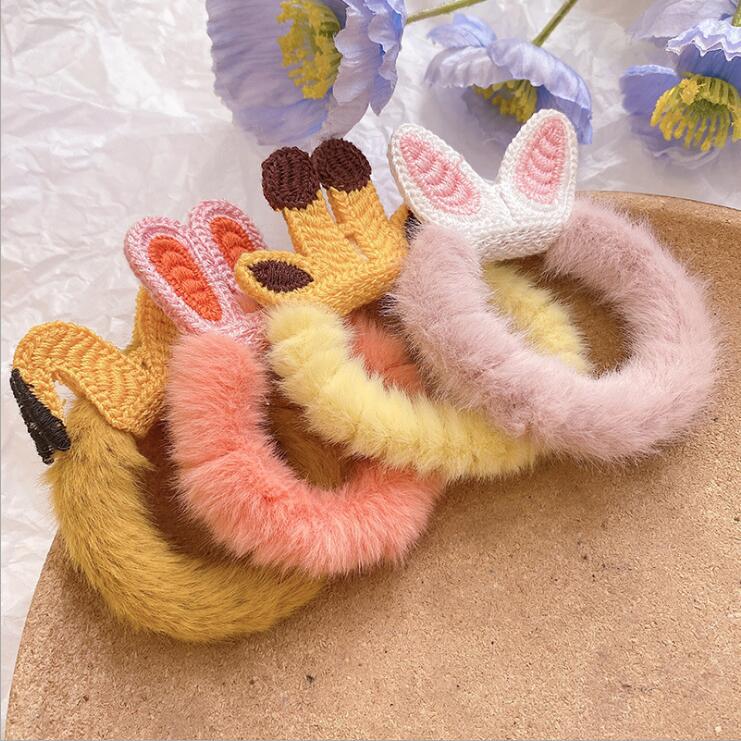 可爱耳毛绒皮筋发圈