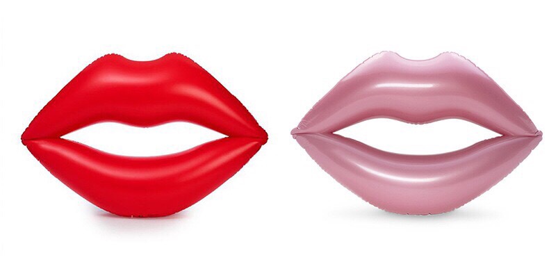 Wholesale inflatable red-lipped floating water toys, adult mounts, floating beds, swimming rings, floating rings, inflatable beds details Picture