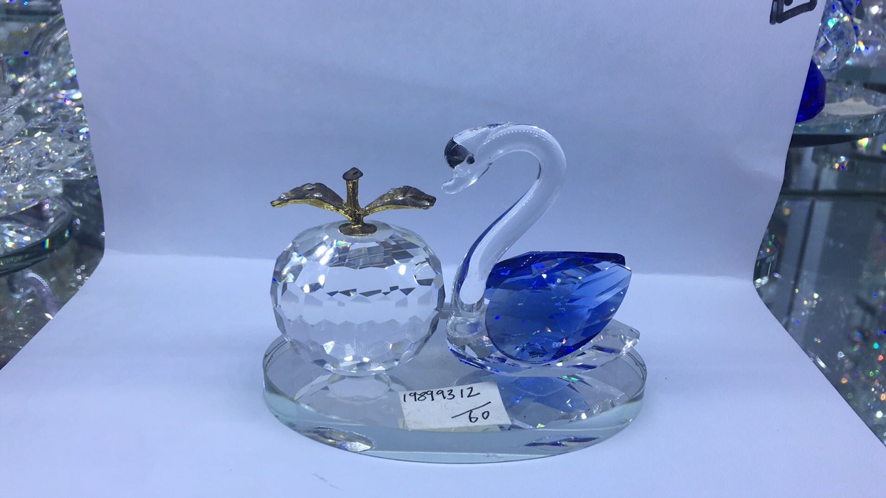 水晶天鹅苹果摆件 汽车可以用