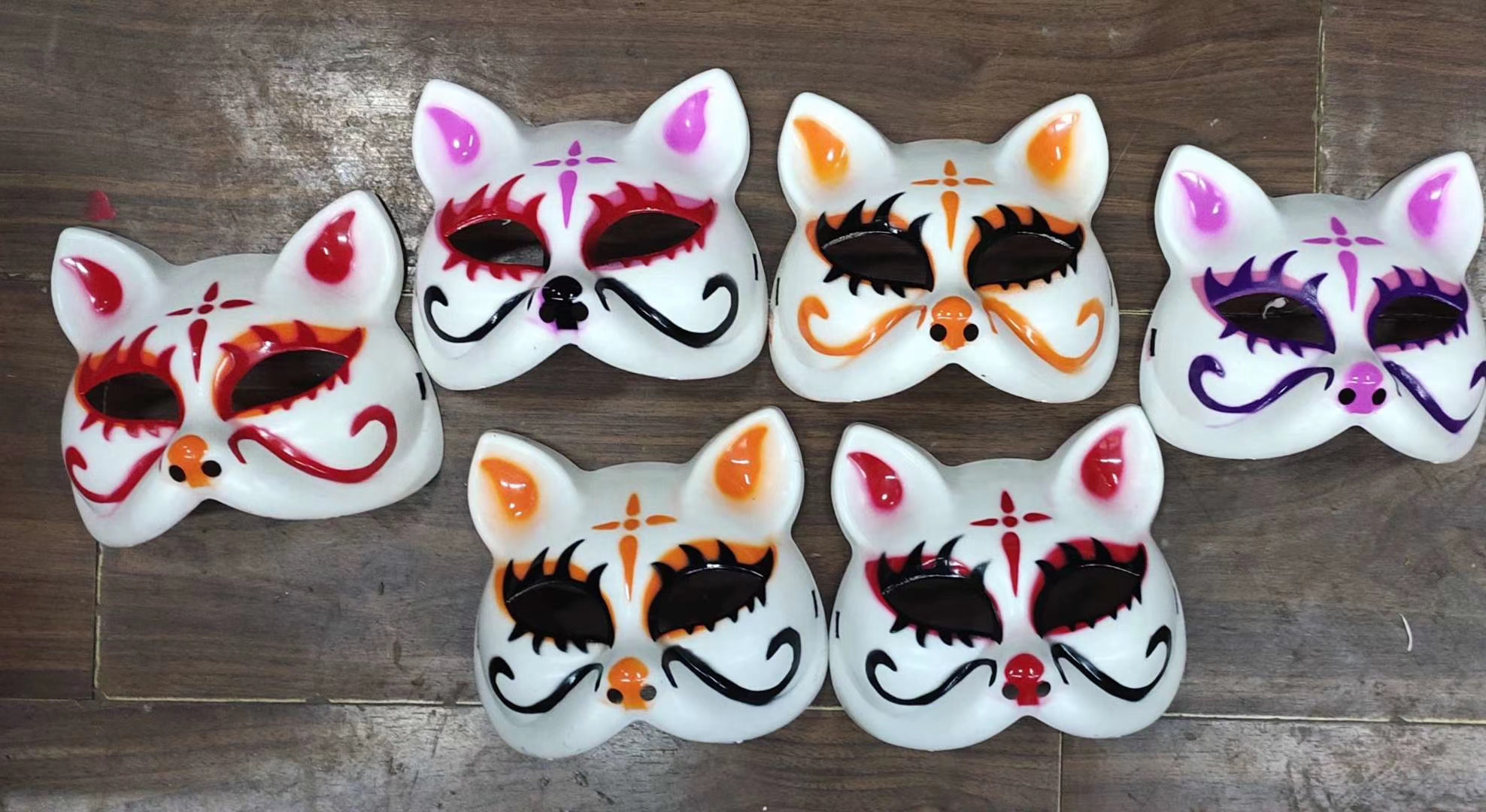 Halloween Half Face Pattern Dance Mask Bell Fox Mask Ghost Full Face Fox Pvc Injection Molding Jingle Cat undefined