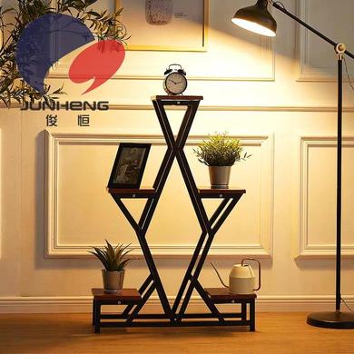 Ironwork flower stand ornaments, living room balcony storage racks, modern and simple floor-standing flower pot racks, multi-layer high-end art details Picture
