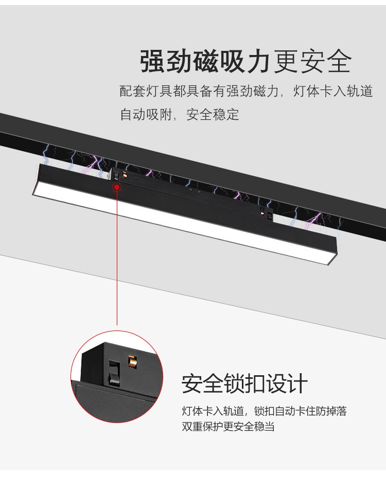 Magnetic track light, frameless embedded, no main light, lighting rail, folding spotlight, strip light, track strip for home use detail image 1