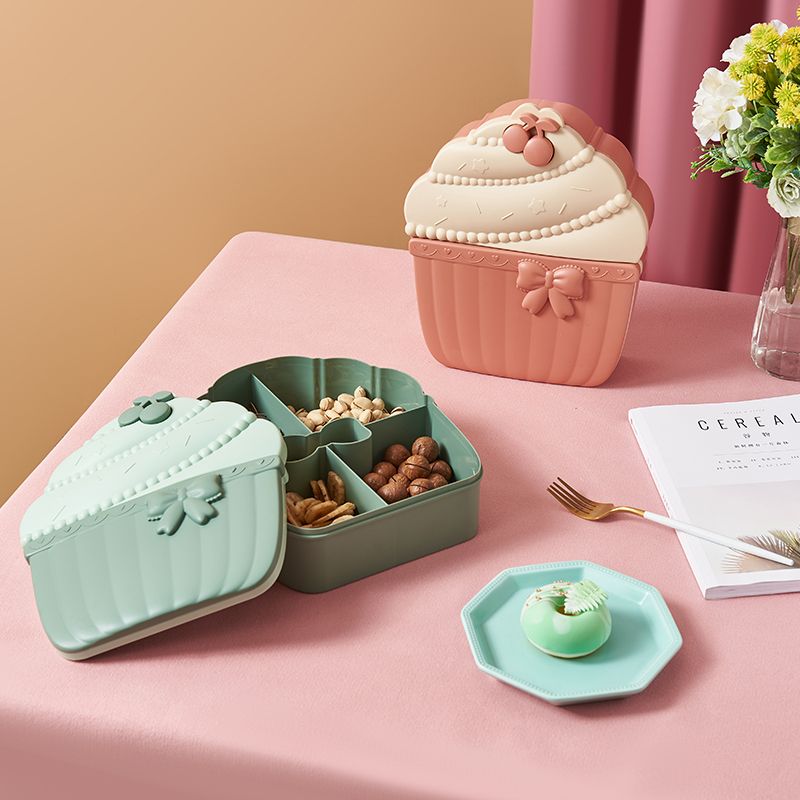 Home creative cartoon cute covered dried fruit and snack storage box, modern living room coffee table, candy box, fruit plate details Picture