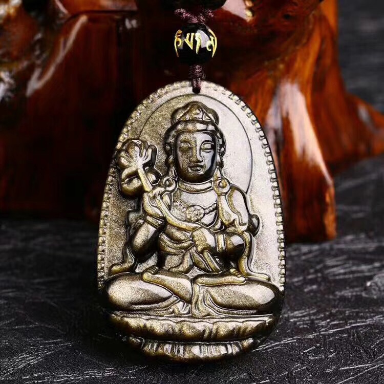 Natural golden Yaoshi zodiac Horse Bodhisattva