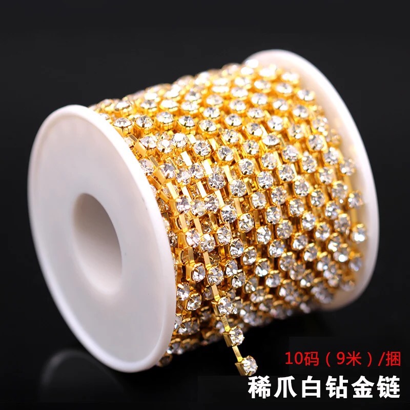 国贸A钻稀爪链条 整捆水晶饰品鞋服项链diy钻链欧美性感闪耀水钻