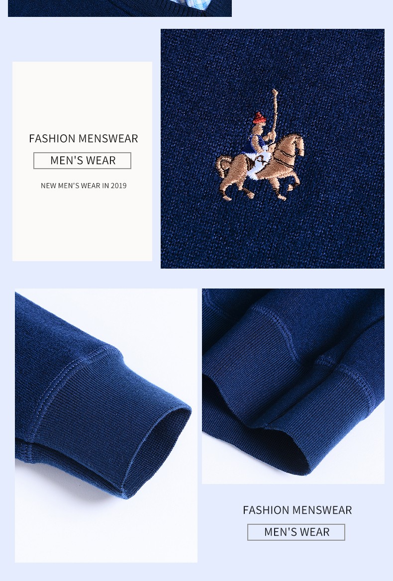 Men's two-piece sweater and shirt collar, trendy and casual men's top, autumn and winter knitted sweater for men detail image 9