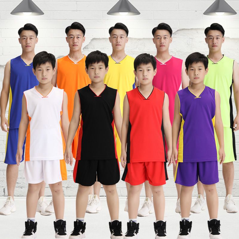 定制成人儿童篮球服套装比赛训练透气运动队服光板篮球衣定制批发细节图