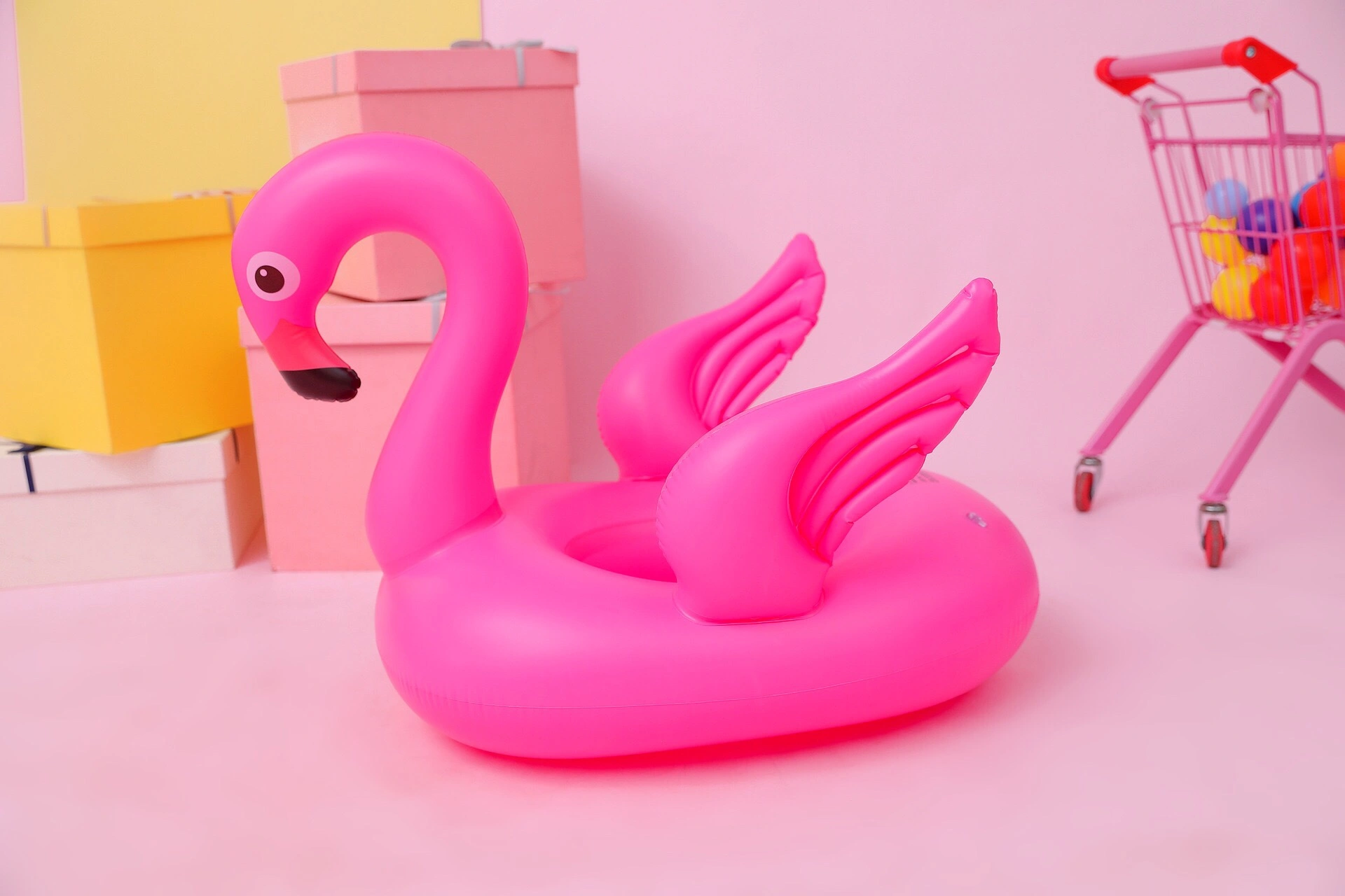 Wholesale of baby inflatable flamingo seat rings, unicorn baby swimming rings, children's lifebuoys and infant seat rings in stock detail image 6
