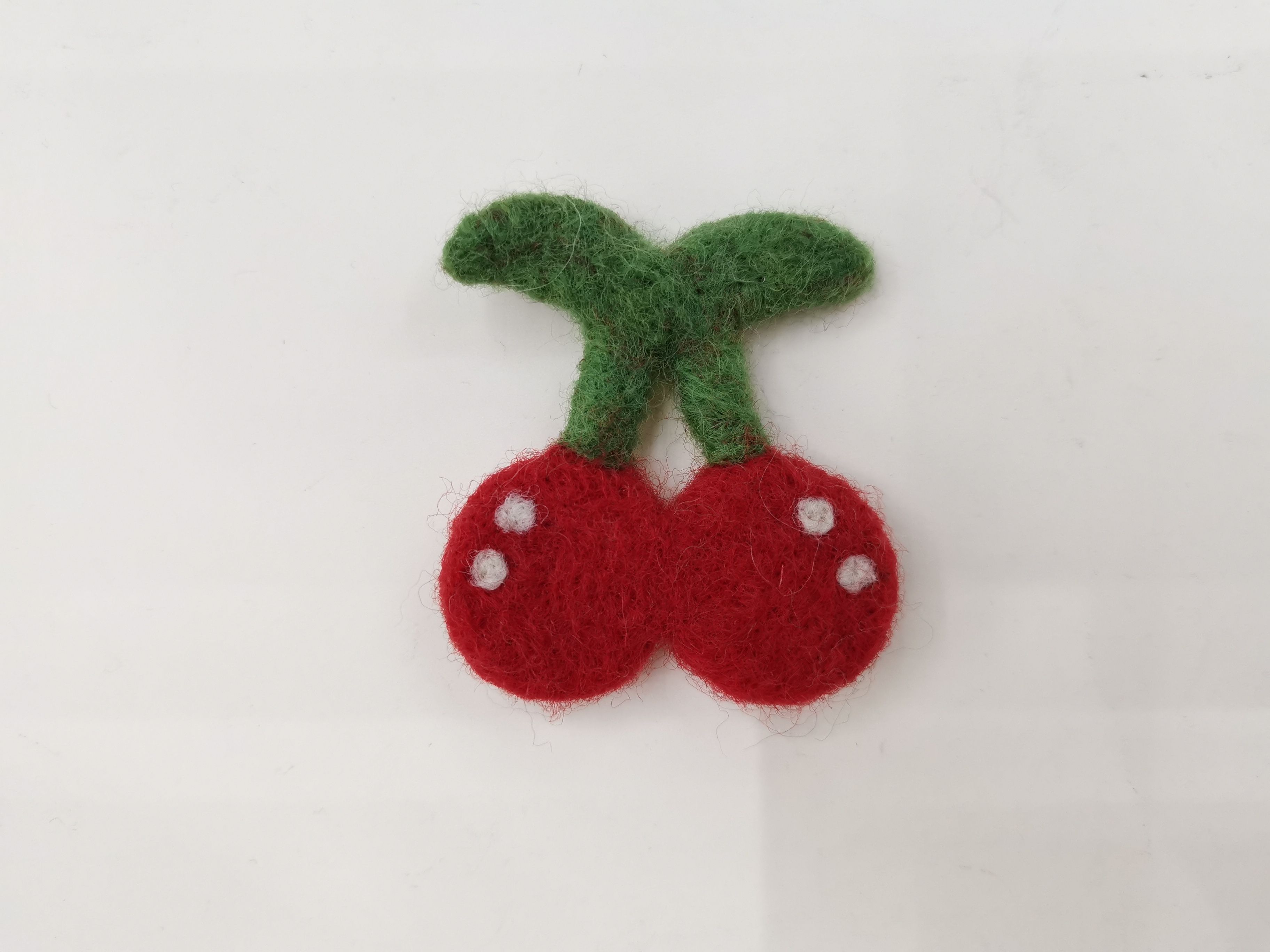 Woollen felt handmade fruit flat cherry thumbnail