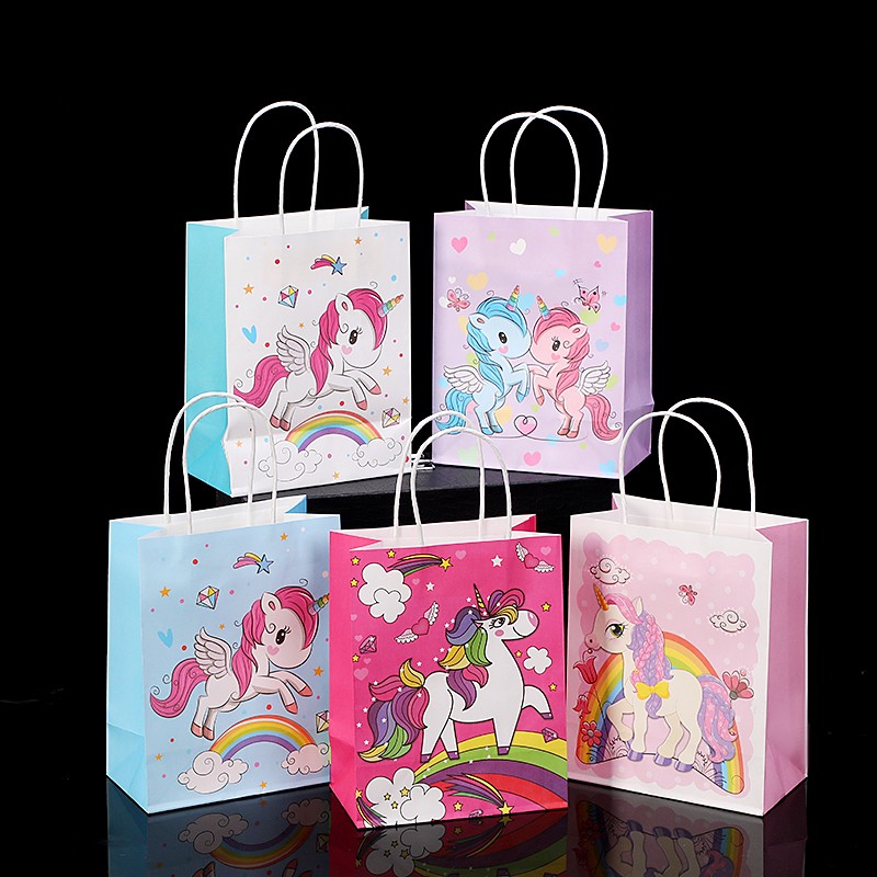 Kraft Paper Bag Reusable Bag Shopping Bag Unicorn Tote Bag details Picture