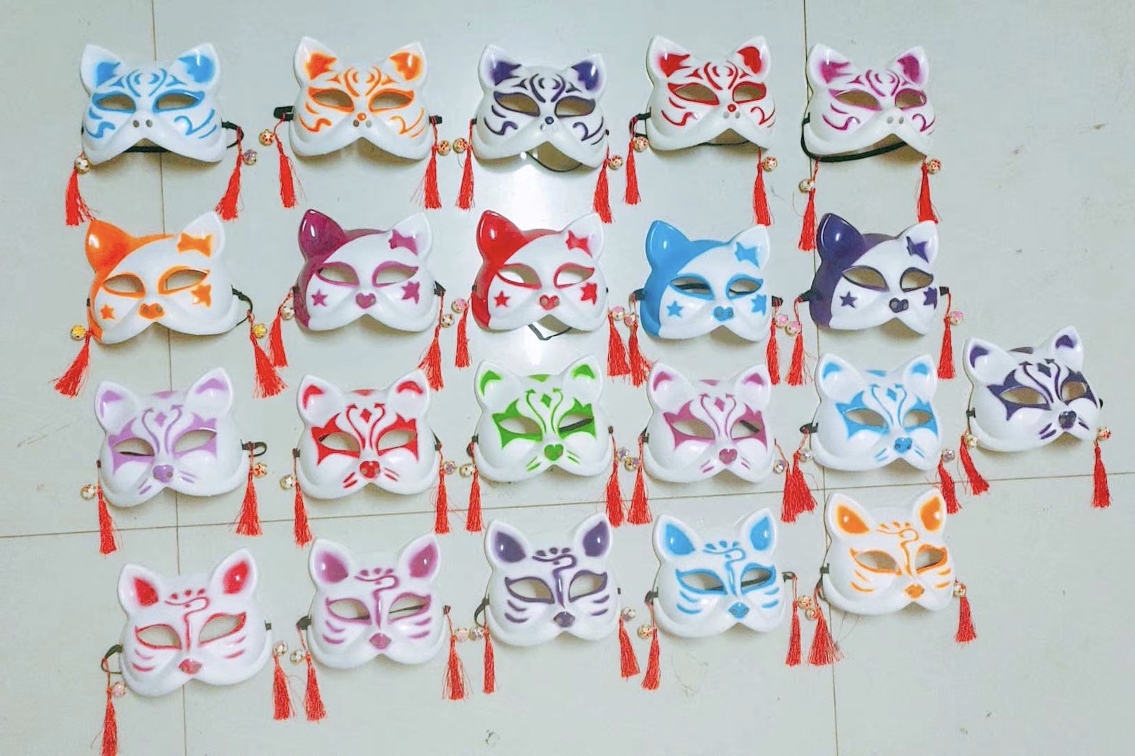 Halloween Half Face Pattern Dance Mask Bell Fox Mask Ghost Full Face Fox Pvc Injection Molding Jingle Cat undefined