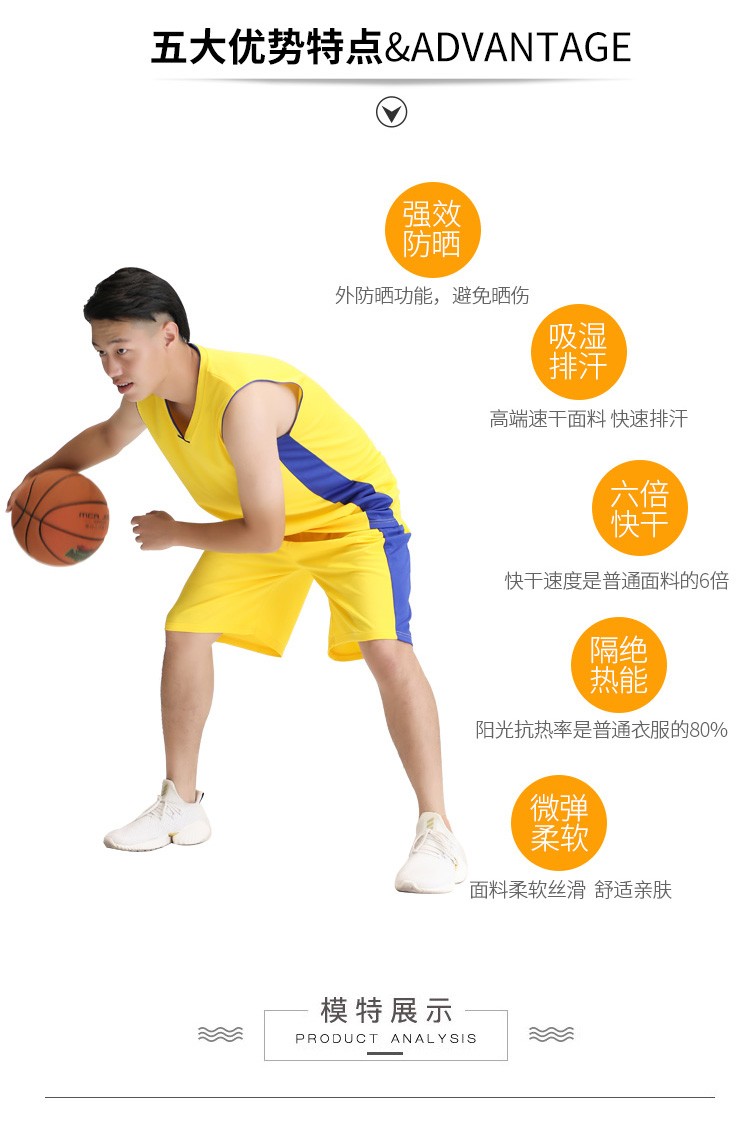 成人篮球服套装九色男比赛训练营运动队服装光板篮球衣可定制批发详情图5