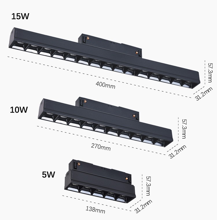 Magnetic track light, frameless embedded, no main light, lighting rail, folding spotlight, strip light, track strip for home use detail image 17