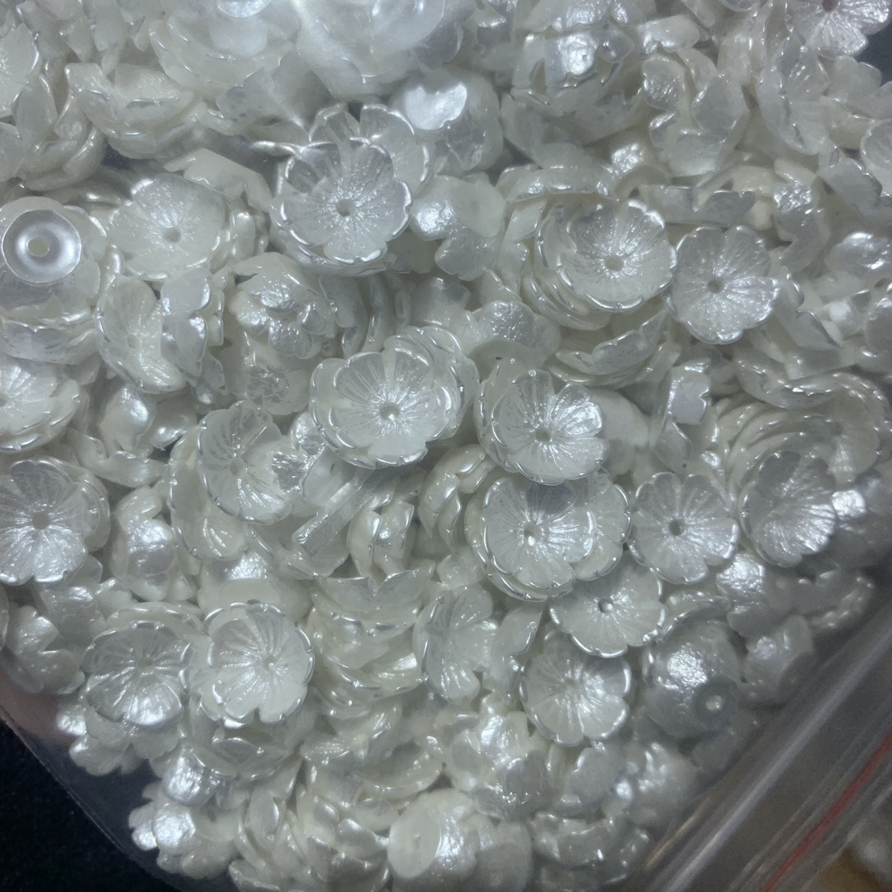 珍珠仿贝壳树脂花  五瓣花   树脂饰品配件   2000装