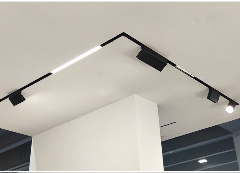 Magnetic track light embedded borderless living room home design magnetic track strip minimalist line light detail image 11