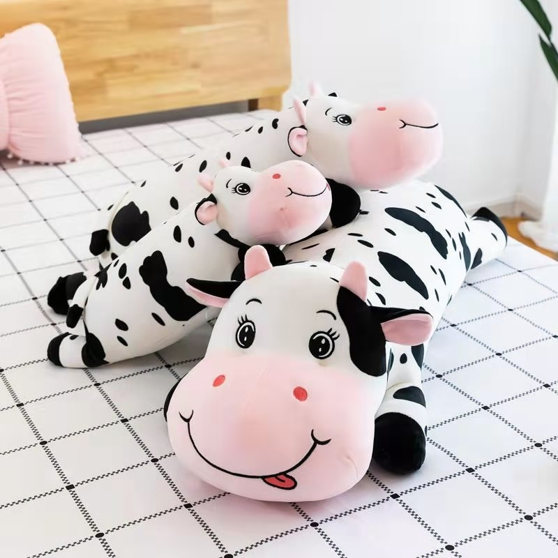 可爱花奶牛抱枕长条枕毛绒玩具睡觉床上公仔布偶娃娃详情图1