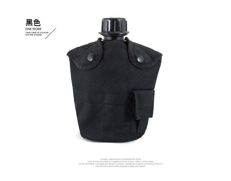 战术水壶野营工具装备 户外登山运动水壶带铝饭盒加保暖布套产品图