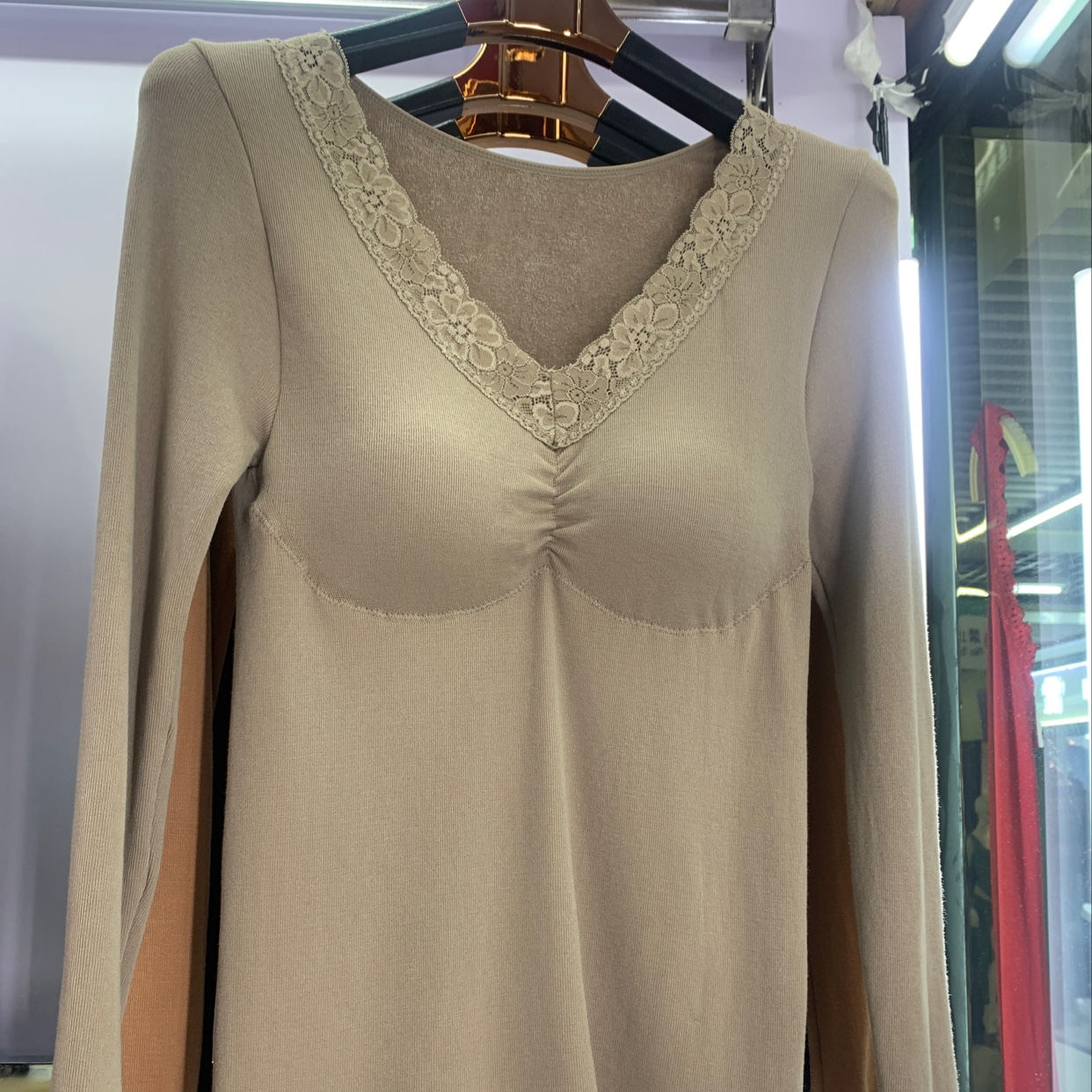 Autumn And Winter Classic Solid Color Women's Long T Fashion Printed Bottom Thermal Top 88267