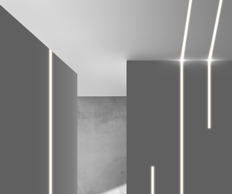 led light trough strip light, embedded aluminum trough light, indoor ceiling corridor shaped linear light, no main light, U-shaped light strip detail image 20