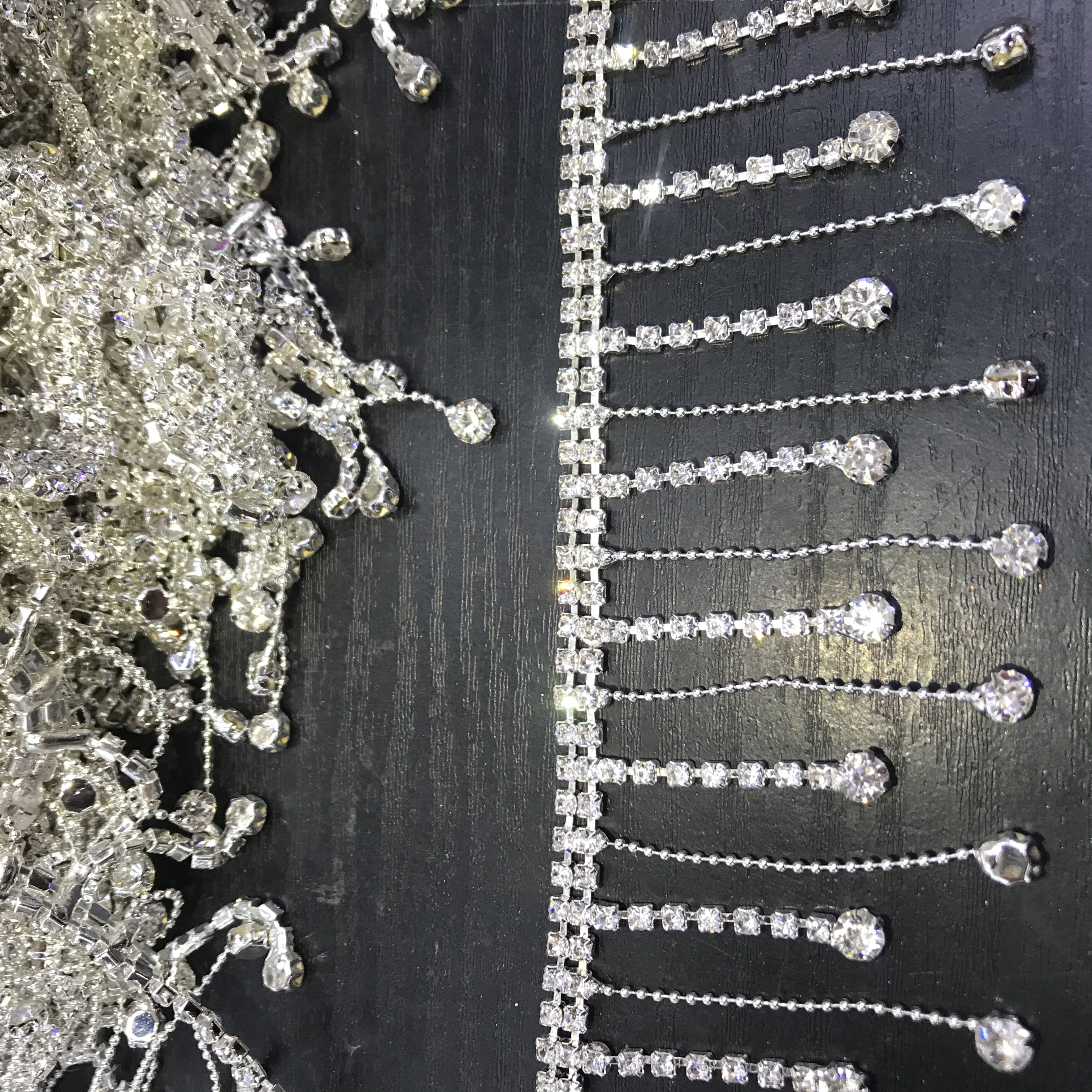 AAA fancy flecos broca cadena strass cadena cosido hombro escote cinturón DIY hecho a mano accesorios ropa accesorios Item Picture