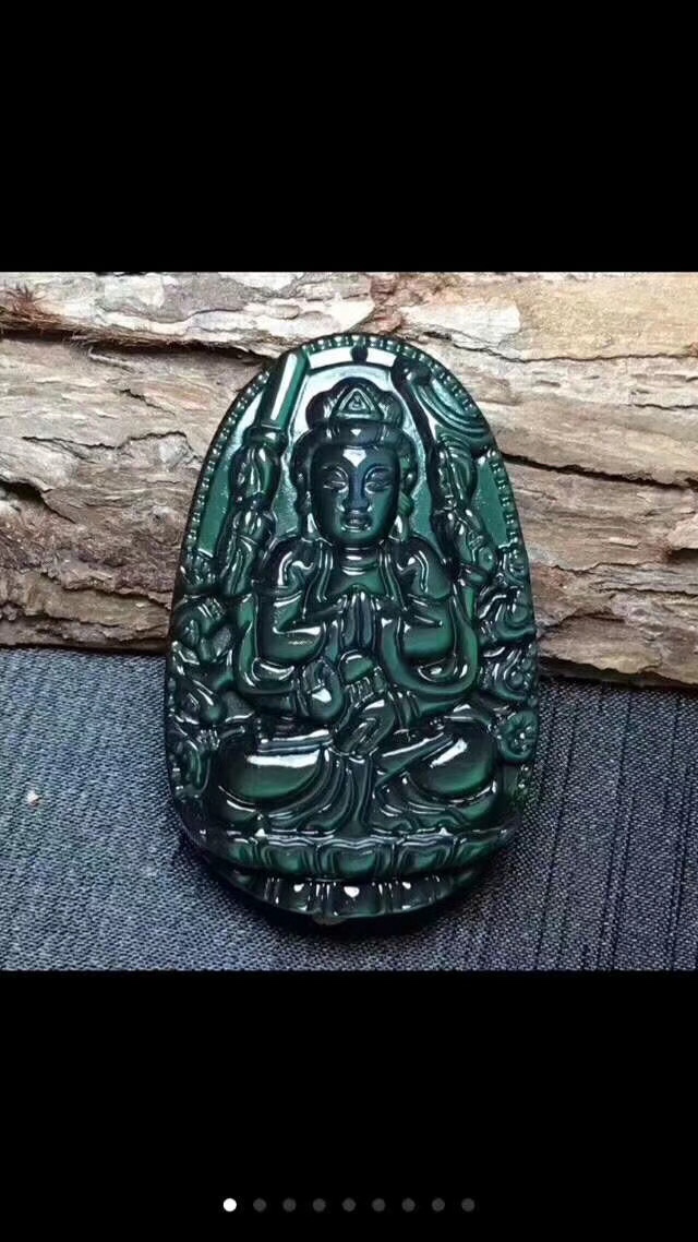 Natural obsidian zodiac rat Thousand-handed and thousand-eyed Guanyin Bodhisattva
