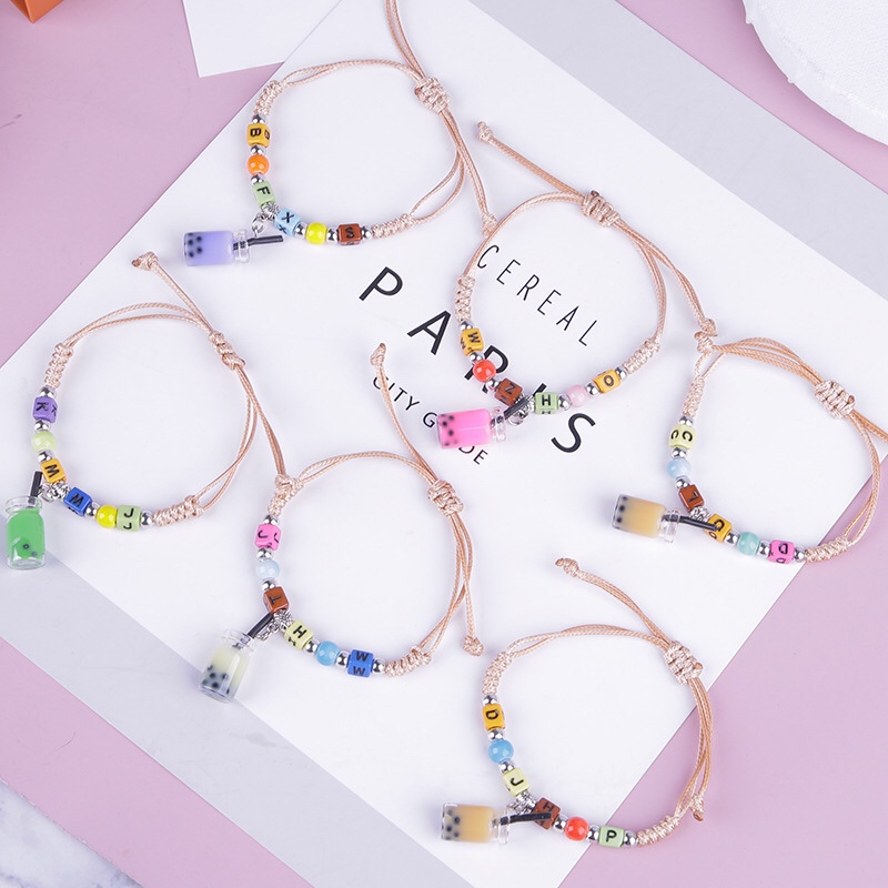 2020 new student fresh girl letter bracelet hand-knitted hand rope lovely gift for girls thumbnail