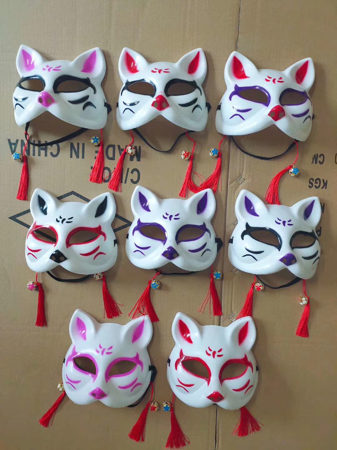 Halloween Half Face Pattern Dance Mask Bell Fox Mask Ghost Full Face Fox Pvc Injection Molding Jingle Cat Item Picture