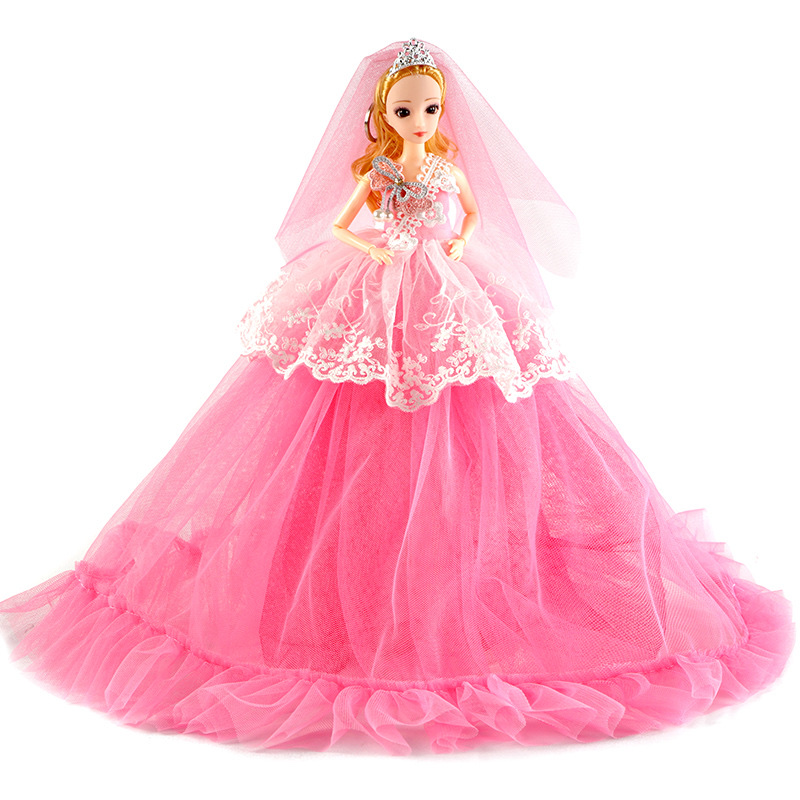 Barbie wedding dress doll, girl toy, exquisite gift box set details Picture