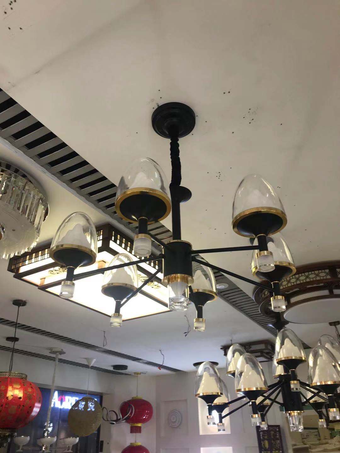 New Chinese-style chandelier, copper large lamp, living room lamp, modern dining room ceiling lamp, modern and simple household chandelier